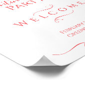 Minimal Modernes Valentinstag Party Willkommen Poster (Ecke)