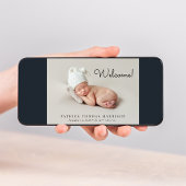 Minimal Modernes Welcome Foto Geburtsjahr Ankündigung