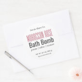 Minimal modernes White Bath Bomb Round Label Runder Aufkleber (Umschlag)