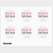 Minimal modernes White Bath Bomb Round Label Runder Aufkleber (Blatt)