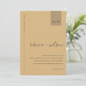 MINIMAL MODERNES YELLOW OCHRE TYPOGRAPHIE WEDD EINLADUNG (Stehend Vorderseite)