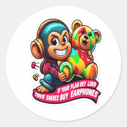 Minimal Monkey – Daily Growth Sticker (Vorderseite)