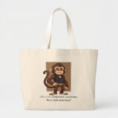 Minimal Monkey – Tägliche Wachstumstasche Jumbo Stoffbeutel (Vorne)