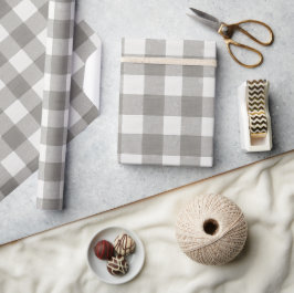 Minimal Monochrome Plaid Holiday Geschenkpapier