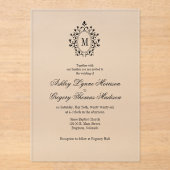Minimal Monogram Acrylic Wedding Invitation Acryleinladungen (Vorderseite)