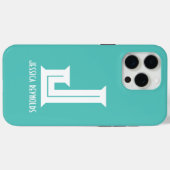Minimal Monogram Aqua Case-Mate iPhone Hülle (Rückseite (Horizontal))