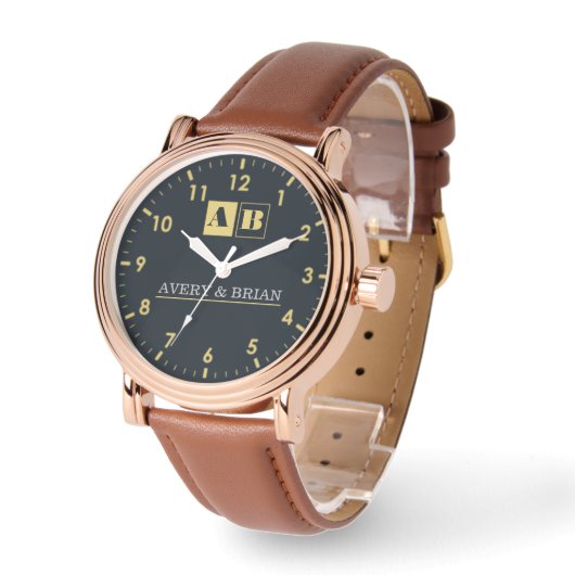 Minimal Monogram Armbanduhr (Winkel)