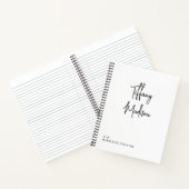 Minimal Monogram Black and White Custom Name Year Notizblock (Innenseite)
