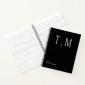 Minimal Monogram Black and White Custom Name Year Notizblock (Innenseite)