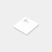 Minimal Monogram Black and White Custom Name Year Post-it Klebezettel (angewinkelt)