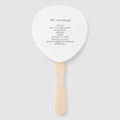 Minimal Monogram Black White Wedding Fächer (Rückseite)