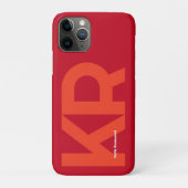 Minimal Monogram Bold Simple Retro Candy Red Case-Mate iPhone Hülle (Rückseite)