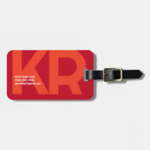 Minimal Monogram Bold Simple Retro Candy Red Gepäckanhänger (Vorderseite horizontal)