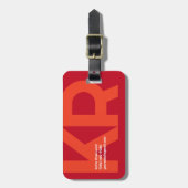 Minimal Monogram Bold Simple Retro Candy Red Gepäckanhänger (Vorderseite vertikal)
