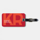 Minimal Monogram Bold Simple Retro Candy Red Gepäckanhänger (Rückseite horizontal)