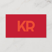 Minimal Monogram Bold Simple Retro Candy Red Visitenkarte (Rückseite)