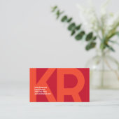 Minimal Monogram Bold Simple Retro Candy Red Visitenkarte (Stehend Vorderseite)