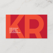 Minimal Monogram Bold Simple Retro Candy Red Visitenkarte (Vorderseite)