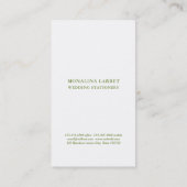 Minimal monogram Chic Sage Green Modernst Visitenkarte (Rückseite)