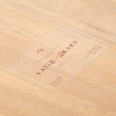 Minimal Monogram Deep Burgundy Script Wedding Acryleinladungen (Ablage )