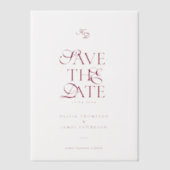 Minimal Monogram Deep Burgundy Script Wedding Pergament Einladungen (Vorderseite)