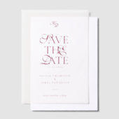 Minimal Monogram Deep Burgundy Script Wedding Pergament Einladungen (Versetzt)