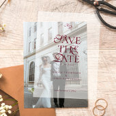 Minimal Monogram Deep Burgundy Script Wedding Pergament Einladungen