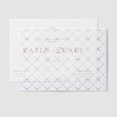 Minimal Monogram Deep Burgundy Script Wedding Pergament Einladungen (Versetzt (Einladung))