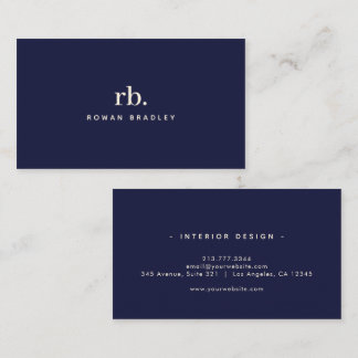Minimal Monogram Elegant Clean Professional Visitenkarte