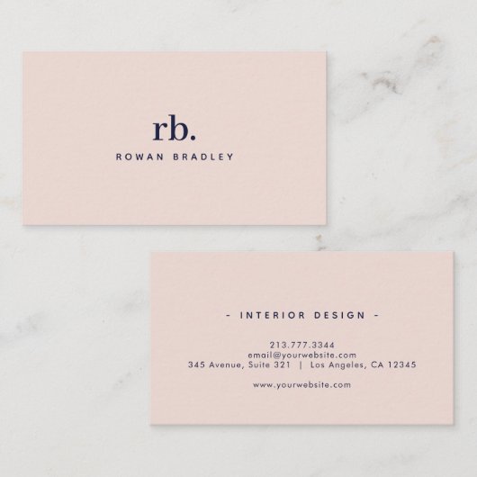 Minimal Monogram Elegant Clean Professional Visitenkarte (Vorne/Hinten)