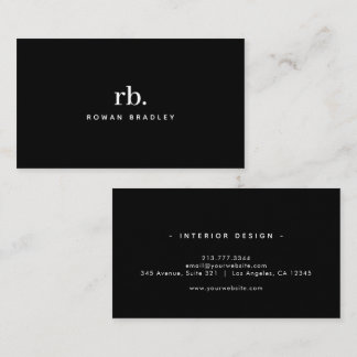 Minimal Monogram Elegant Clean Professional Visitenkarte