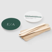 Minimal Monogram Elegant Emerald Green Wedding Fächer (Non-assembled)