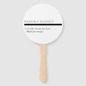 Minimal Monogram Elegant Moderne Schwarze Hochzeit Fächer (Rückseite)