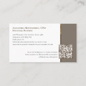 Minimal Monogram Financial Professional Photo Lux Visitenkarte (Rückseite)