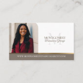 Minimal Monogram Financial Professional Photo Lux Visitenkarte (Vorderseite)