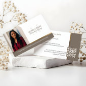 Minimal Monogram Financial Professional Photo Lux Visitenkarte