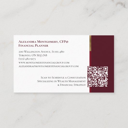 Minimal Monogram Financial Professional Photo Lux Visitenkarte (Rückseite)