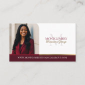 Minimal Monogram Financial Professional Photo Lux Visitenkarte (Vorderseite)