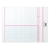 Minimal Monogram Initials Weekly Checklist Notepad Notizblock (Vorderseite)