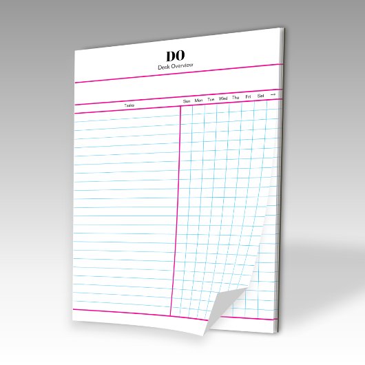 Minimal Monogram Initials Weekly Checklist Notepad Notizblock