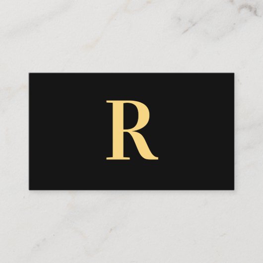 Minimal Monogram Modern Black Gold Visitenkarte (Vorderseite)