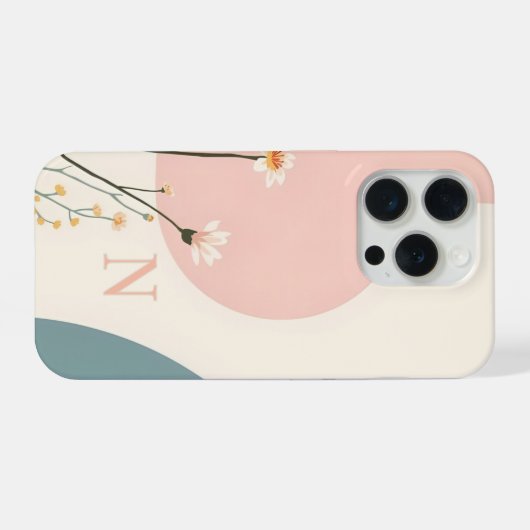 Minimal Monogram N Phone Case – Modern Aesthetic D iPhone Hülle (Rückseite (Horizontal))