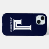 Minimal Monogram Navy Blue Case-Mate iPhone Hülle (Rückseite (Horizontal))
