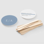 Minimal Monogram Simple Elegant Dusty Blue Wedding Fächer (Non-assembled)