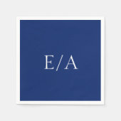 Minimal Monogram Simple Elegant Navy Blue Wedding Serviette (Vorderseite)