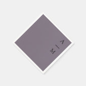 Minimal Monogram Trendy Chic Dusty Lila Wedding Serviette (Ecke)