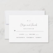 Minimal Monogram Wedding Black RSVP Karte (Vorderseite)