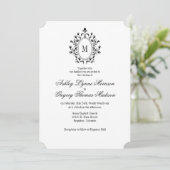 Minimal Monogram Wedding Invitation Einladung (Stehend Vorderseite)