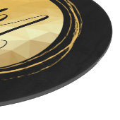 Minimal-Monogramm aus Schwarz und Gold Schneidebrett (Ecke)