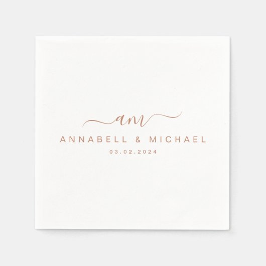 Minimal, Monogramm, Handschrift, Schriftart, Hochz Serviette (Vorderseite)